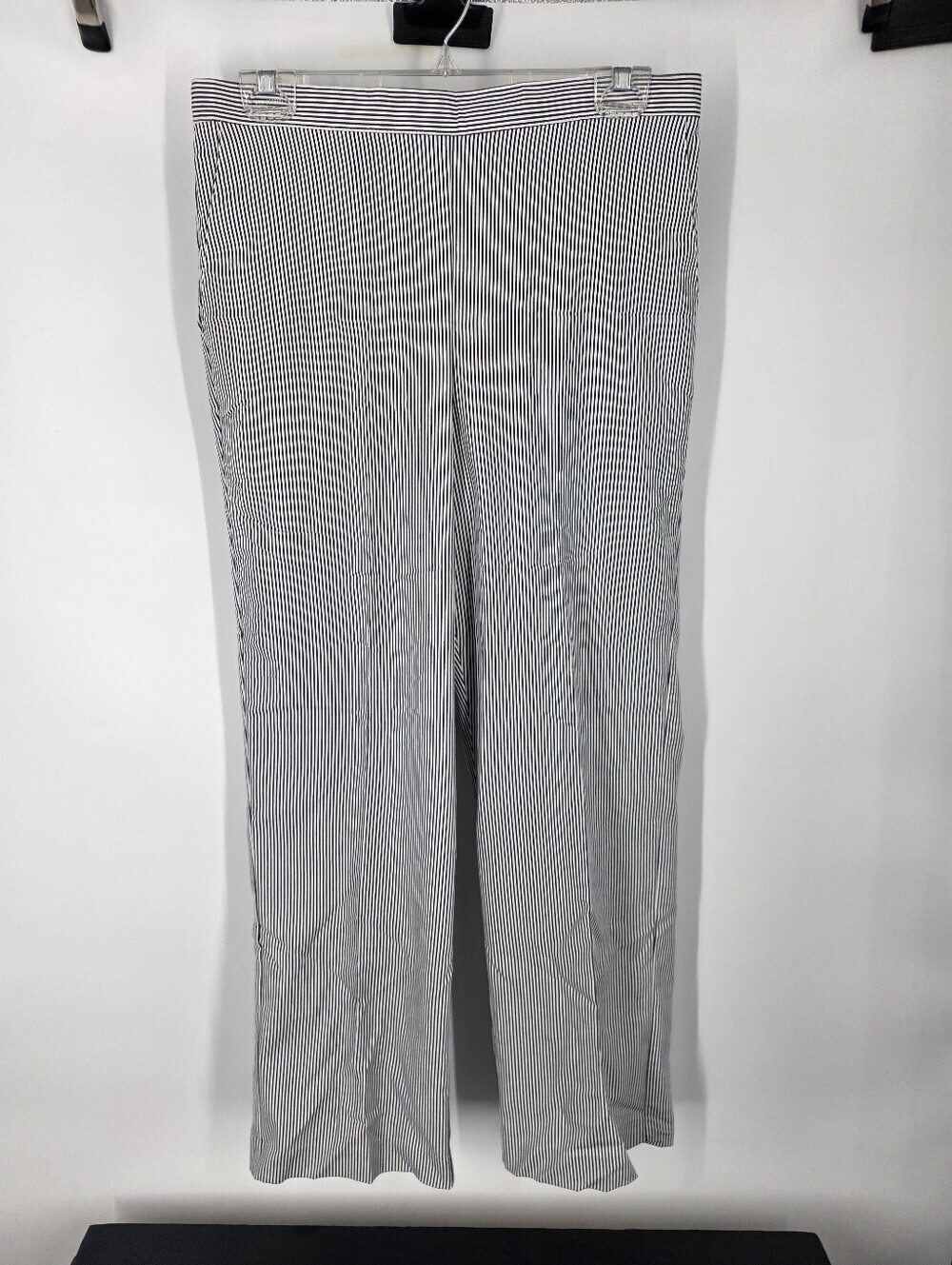 Alfred Dunner South Hampton Seersucker Striped Pants Size 10 Short Blue White